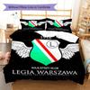Legia Warszawa Pattern Bedding,Quilt Set Quilt Cover Pillowcase Home Birthday Gift(1 * duvet cover + 2 * pillowcase, without core)