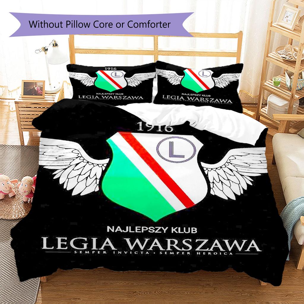 Legia Warszawa Pattern Bedding,Quilt Set Quilt Cover Pillowcase Home Birthday Gift(1 * duvet cover + 2 * pillowcase, without core)