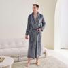 In Stock Flannel Couple's Bathrobe - Unisex Hotel B&B Long Bathrobe