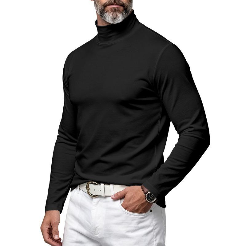 Men's Half Turtleneck Long Sleeve T Shirt Slim Fit Base Layer Top.