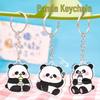 Cartoon Acrylic Panda Keychain Set