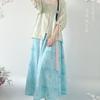 Chinese Tang Dynasty Style Hanfu Printed Tang Robe Top Waist Skirt Modified Daily Suit For Women