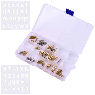 57-teiliges Holzbrennstift-Spitzen-Set, Holzbrennwerkzeug-Zubehör mit Schablonen, transparente Box für