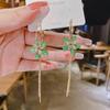Silver Needle Fashion Fringed Earrings Korean New Trendy Girl Round Face Long Temperament Flower Personalized Earrings
