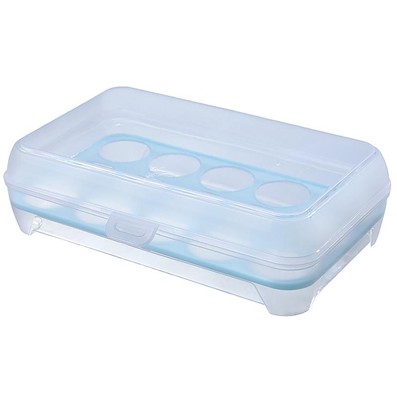 15 Grids Egg Storage Box Egg Carton PP Case Egg Box Tray with Lid Drawer Refrigerator Cases Compartment Storage Egg Rack Support
