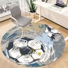 1pc Soccer Ball Office Round Area Rug,  Mat Suitable ForOffice, Under Office Chairs Bedroom Living Room Home Decor, Room Deco