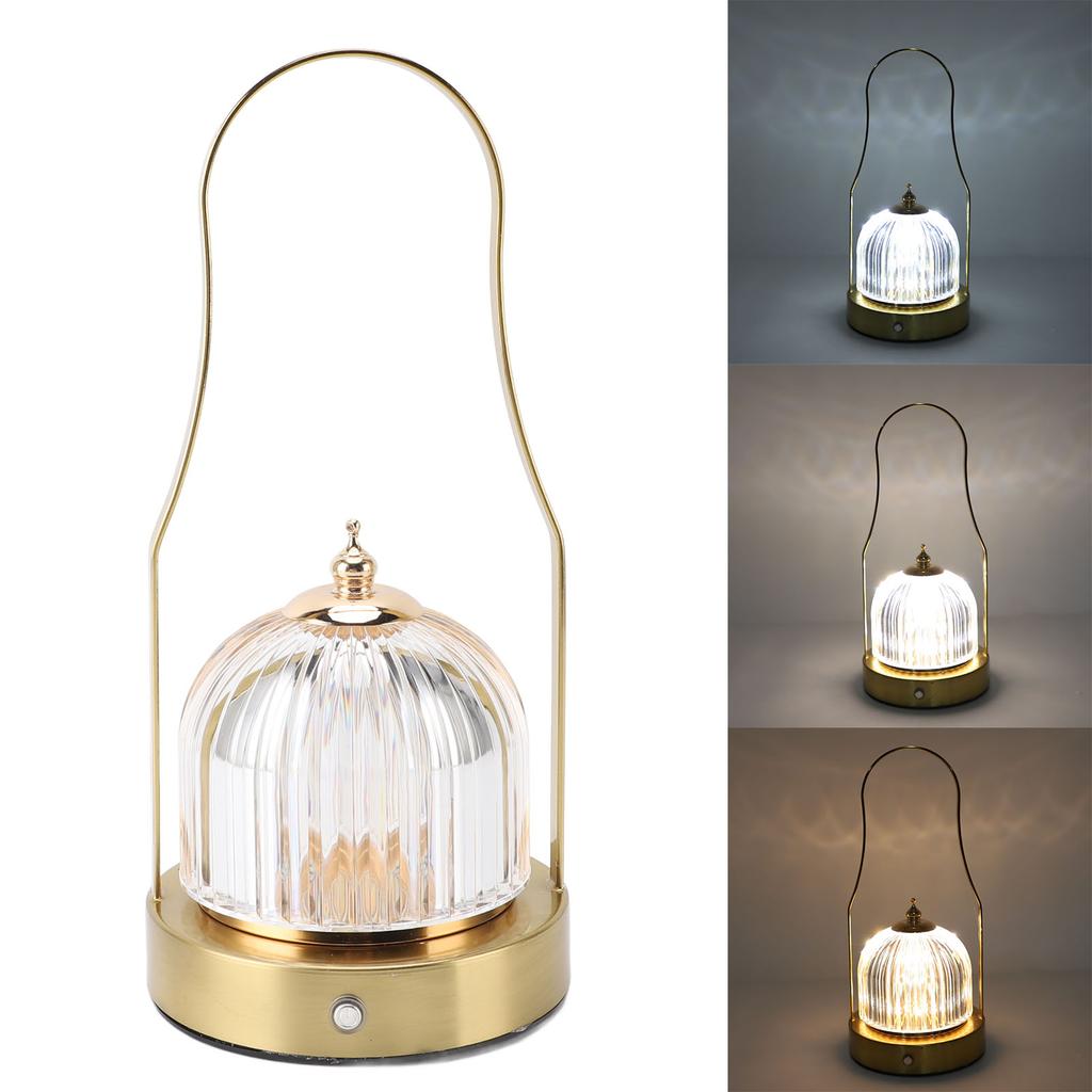 Portable Cordless Lantern LED Table Lamp USB Rechargeable 3600mAh Battery Operated 3 Color Temperature Touch Dimmable Night Lamp