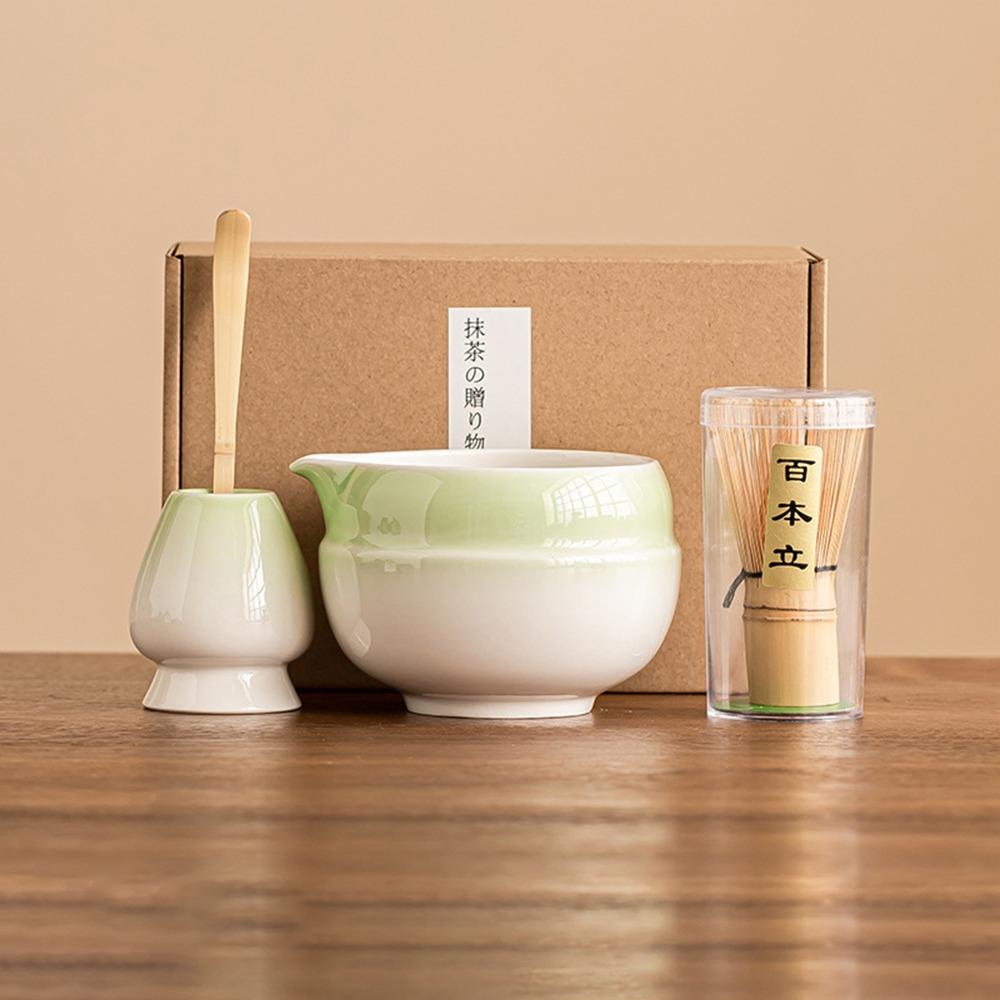 4PCS Food Grade Japanese Matcha Tea Set Reusable Japanese Chasen Traditional Matcha Whisk  Stirring