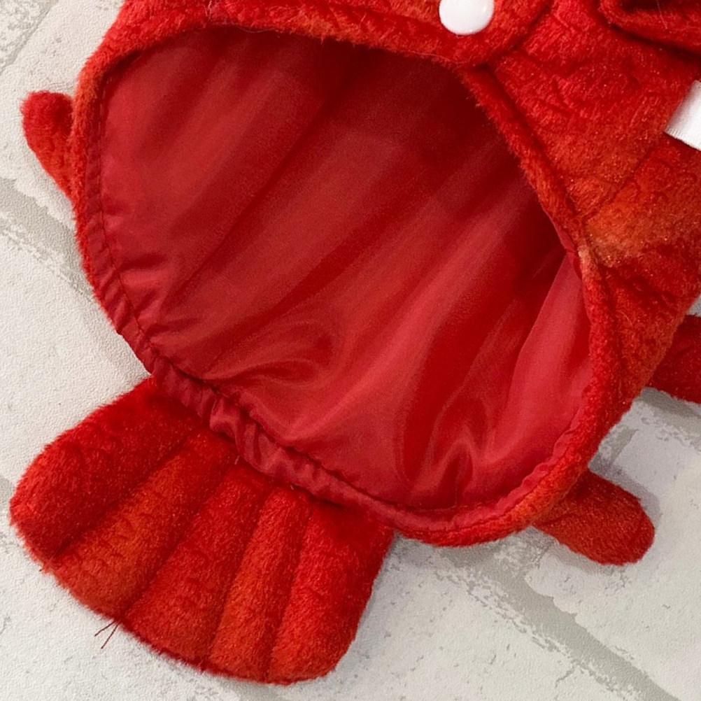 Red L Size Lobster Design Pet Garment for Puppy Kitten Warm Comfortable Dog Cat Clothes Autumn Winter Outdoor Walking Wear