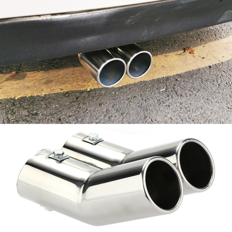 Muffler Tips For VW Golf 4 Bora Jetta Car Exhaust Tail Pipe Dual Pipes Stainless Steel Exhaust Tailpipes
