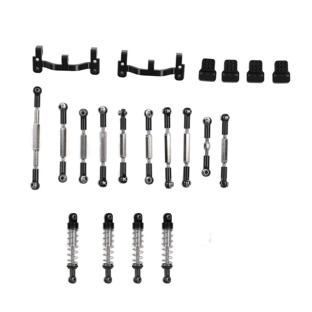 RC Car Upgrade Spare Kit Aluminum Alloy Shocks Absorber RC Car Pull Rod Kit for WPL C24 C14 C14K C24K RC Car Black