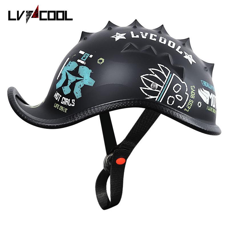 Half face Motorcycle Helmet vintage retro scooter jet helmet Cruiser Vintage Open Face Helmets With Windproof Collar