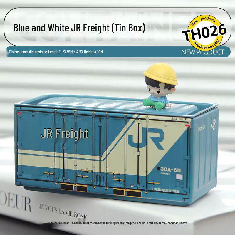 Miniature Tinplate Shipping Container Display Box for Figurines - Trendy Collectible Ornament & Storage Gift
