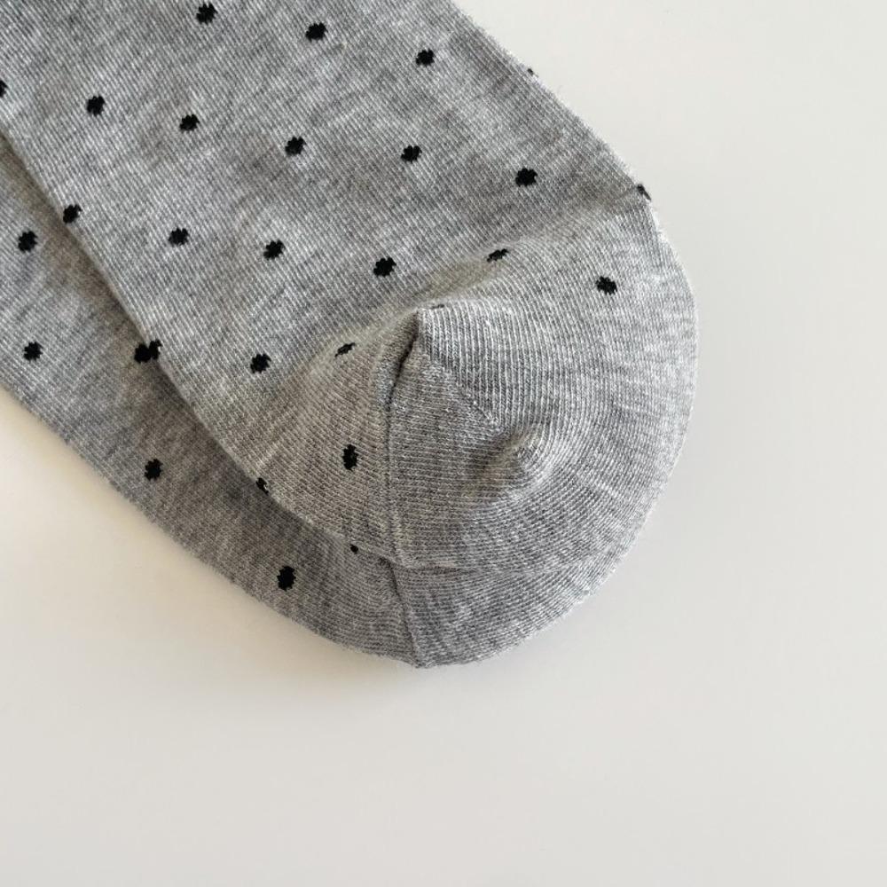 Sweat Absorbent Mid-Tube Socks Curled-edge Women's Socks Comfortable Polka Dot Socks  Summer