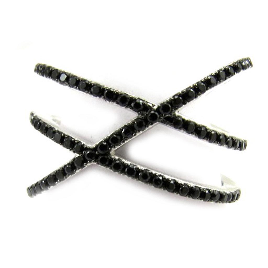 Inel de argint 'Sissi' argint negru (placat cu rodiu) - 15 mm