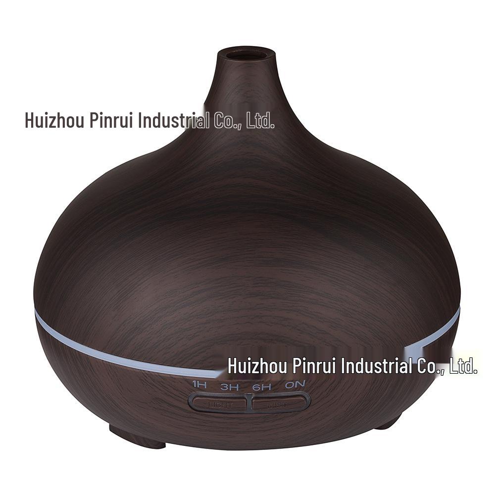 Home Hotel Ultrasonic Essential Oil Diffuser: Wood Grain, Silent Humidifier, Large Mist Capacity, 7-Color LED.