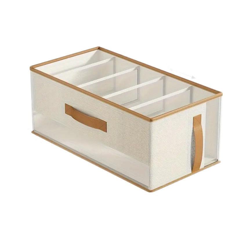 

Large Capacity 5-Drawer Organizer, Non-Woven Fabric Storage Box with Handles, Dustproof Purse Bag Holder for Bedroom Closet бежевий