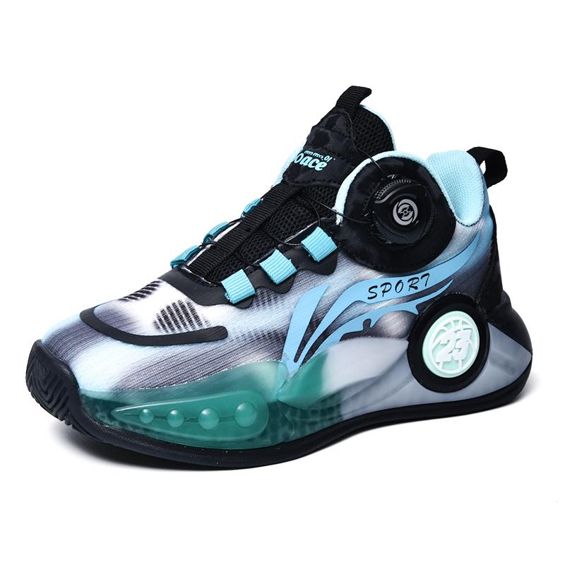 

Дитячі баскетбольні кросівки професійні тренувальні для хлопчика пружні амортизуючі протиковзкі молодіжні дихаючі сітчасті бойові черевики 30