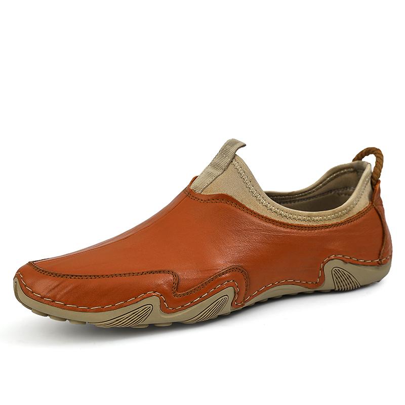 Newest Genuine Leather Breathable Cool Men Shoes High Quality Mens Loafers Fashion Slip On Flats Cowhide Footwear Luxury Sneakers