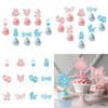 Cake Decor Flags For Boys And Girls First Birthday Party With Gold Glitter Paper