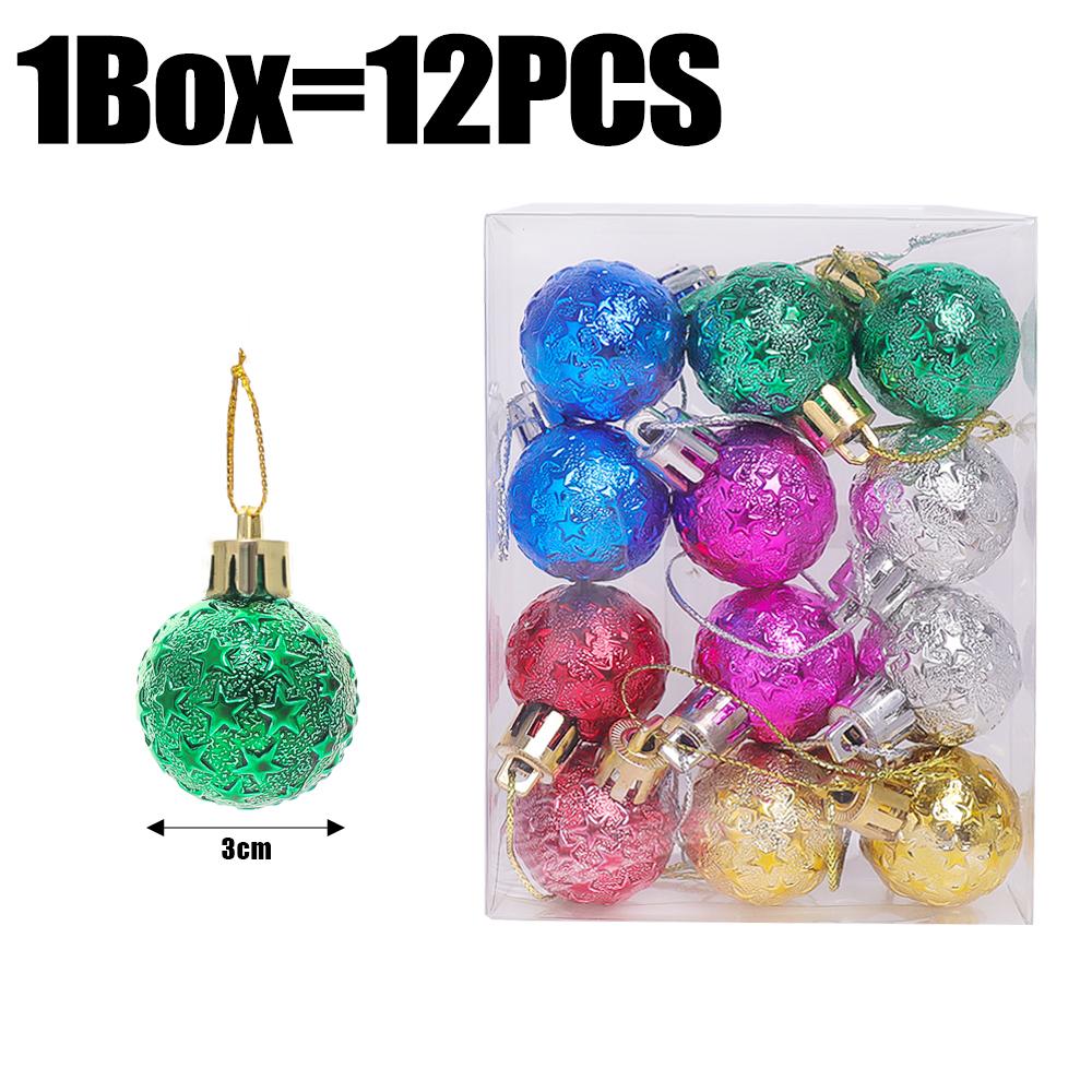 3cm Christmas Balls Gifts Xmas Tree Decorations Gift Hanging Pendants Bauble Party Wedding Plastic Ornament Balls Kids Toys