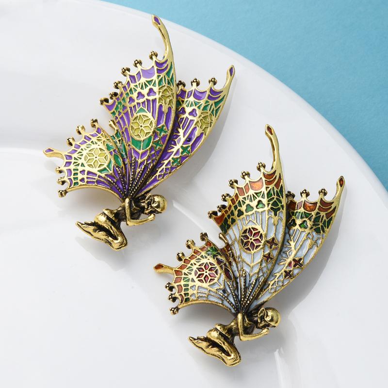 Vintage Schmetterlingsflügel Fee Abzeichen Emaille Damen Brosche Pins Engel Schmuck Geschenk