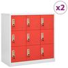 VidaXL 2x Locker Cabinets Lockable Filing Cabinets Storage Cabinets Organizer Office Light Grey and 3095241