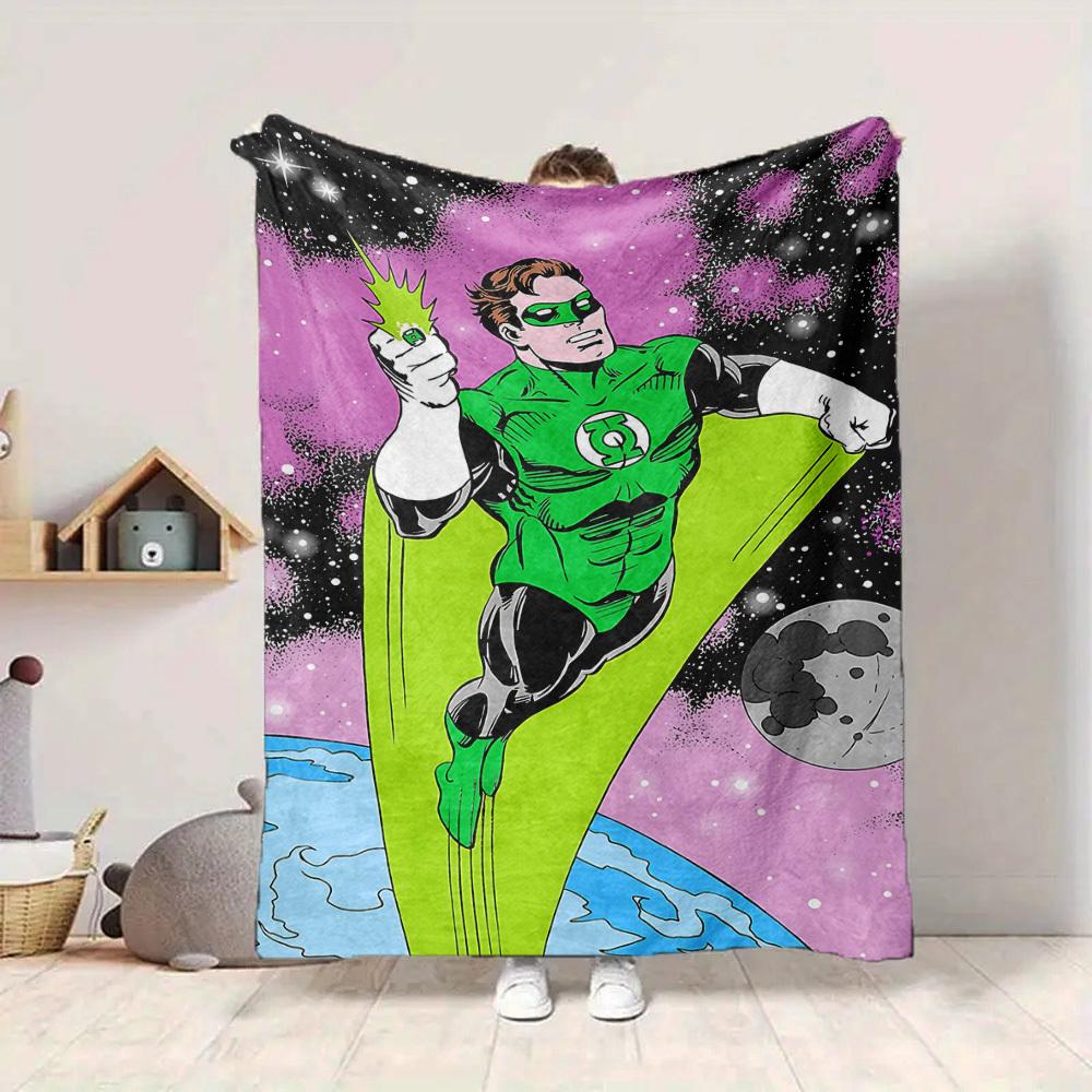 1 Stück Green Lantern Decke Polyesterfaser, Ganzjahreskomfort für Sofa, Bett, Büro, Auto, Camping, Ideale Heimdekoration & Geschenk, Bürokomfort