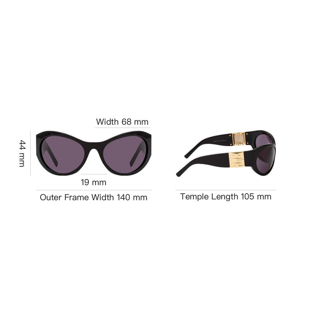 Givenchy Irregular Shape Sunglasses With Logo Unisex sunglasses Black GV40073I6301A