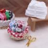 Doll House Miniature Sewing Set Includes Fabric Basket Sewing Tool For Kids Creative Pretend Play and Fine Motor Skill