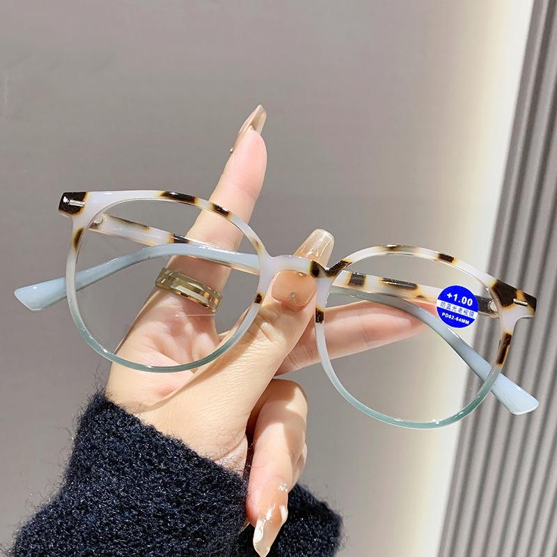 Men Women'S Round Frame Reading Glasses Fashion Anti-Blue Light Prtesbyopia Vintage Ultralight Far Sight Eyeglasses For Ladies