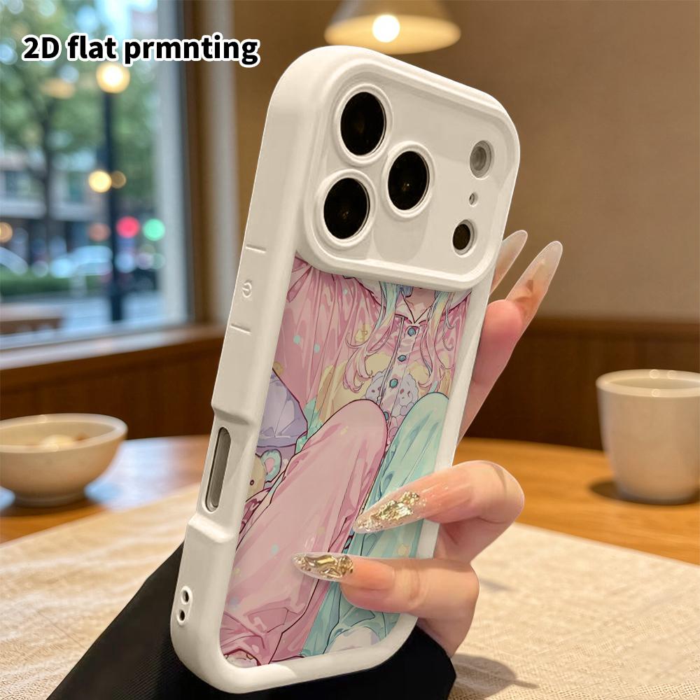 Phone Case: 2D flat, suitable for iPhone 18, 17, 16, 15, 14, 13 Pro protective cases, candy-colored pajama girl, perfect Christmas and Halloween holid