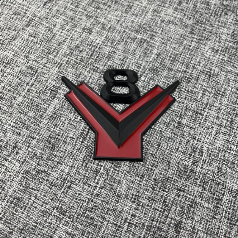 Suitable for Car Modification 3D Three-dimensional Car Logo New V8 Car Sticker Body Sticker Metal Rear Label Label Decoration