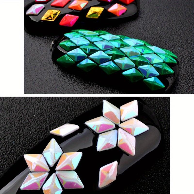 Σετ 12 χρωμάτων Στολίδι Νυχιών Πούλιες σε σχήμα διαμαντιού Στερεοσκοπικές Λέιζερ Πολύχρωμες Πούλιες