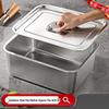 Deep Rectangular Stainless Steel Food Pan with Lid
