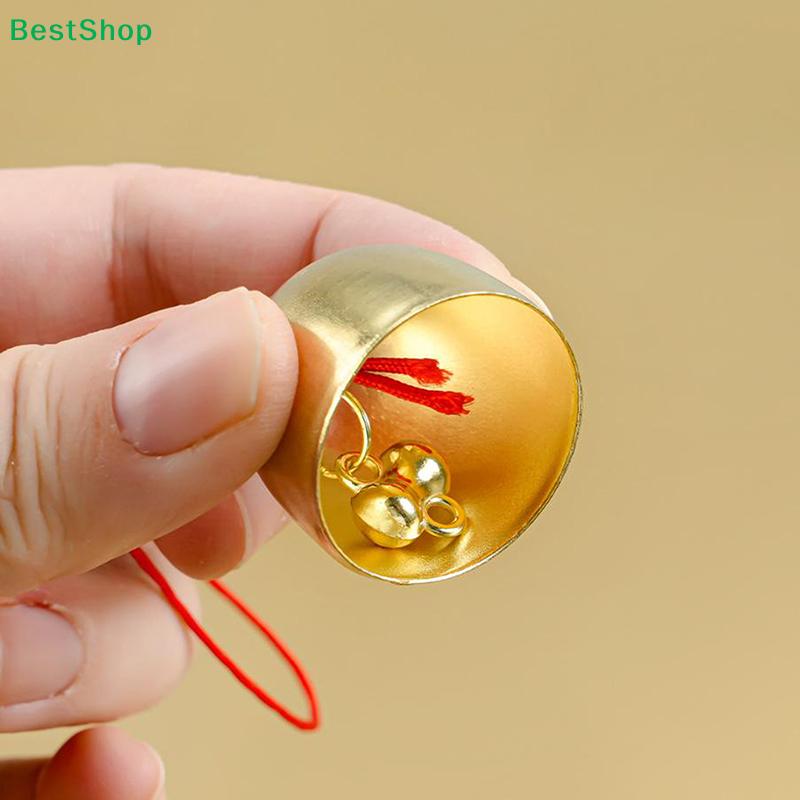 Good Luck Brass Bell Ornaments – Red String Hanging Bells for CNY, Garden & Window Decor