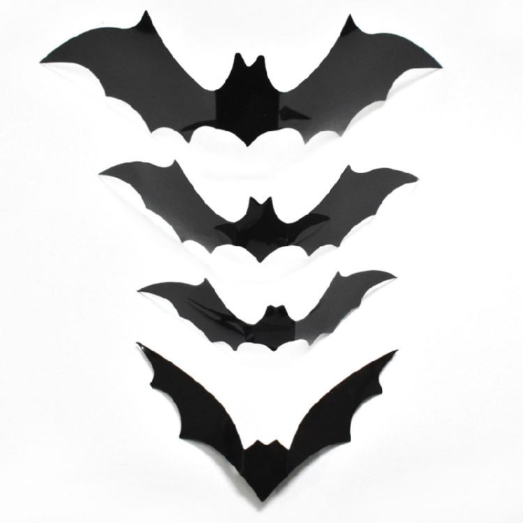 48Pcs 3D Bats Wall Stickers Halloween Decorations, 3D Bat Stickers for Window Wall Decorations, Halloween Party Supplies