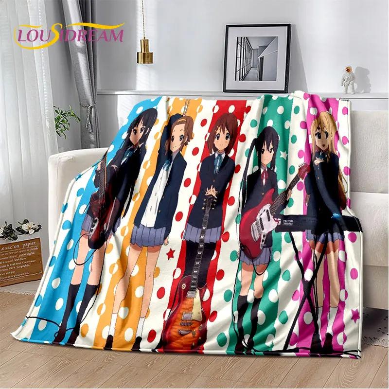 K-ON Cartoon Cute Lolita Kawaii Girls Soft Plush Blanket,Flannel Blanket Throw Blanket for Living Room Bedroom Bed Sofa Picnic