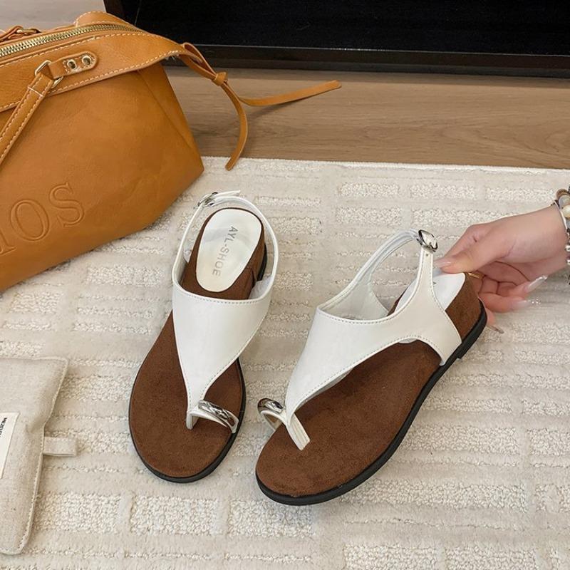 

toe three-color retro sandals new with skirt fashion women s shoes Korean version buckle shoes 40