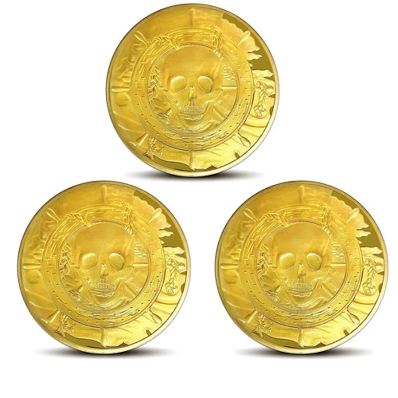 Piraten Totenkopf Challenge Coin Schatzsuche Spiel Requisite Geburtstagsparty Mitgebsel Erwachsene Jugendliche Sammlerstücke Geschenke Antik Imitation