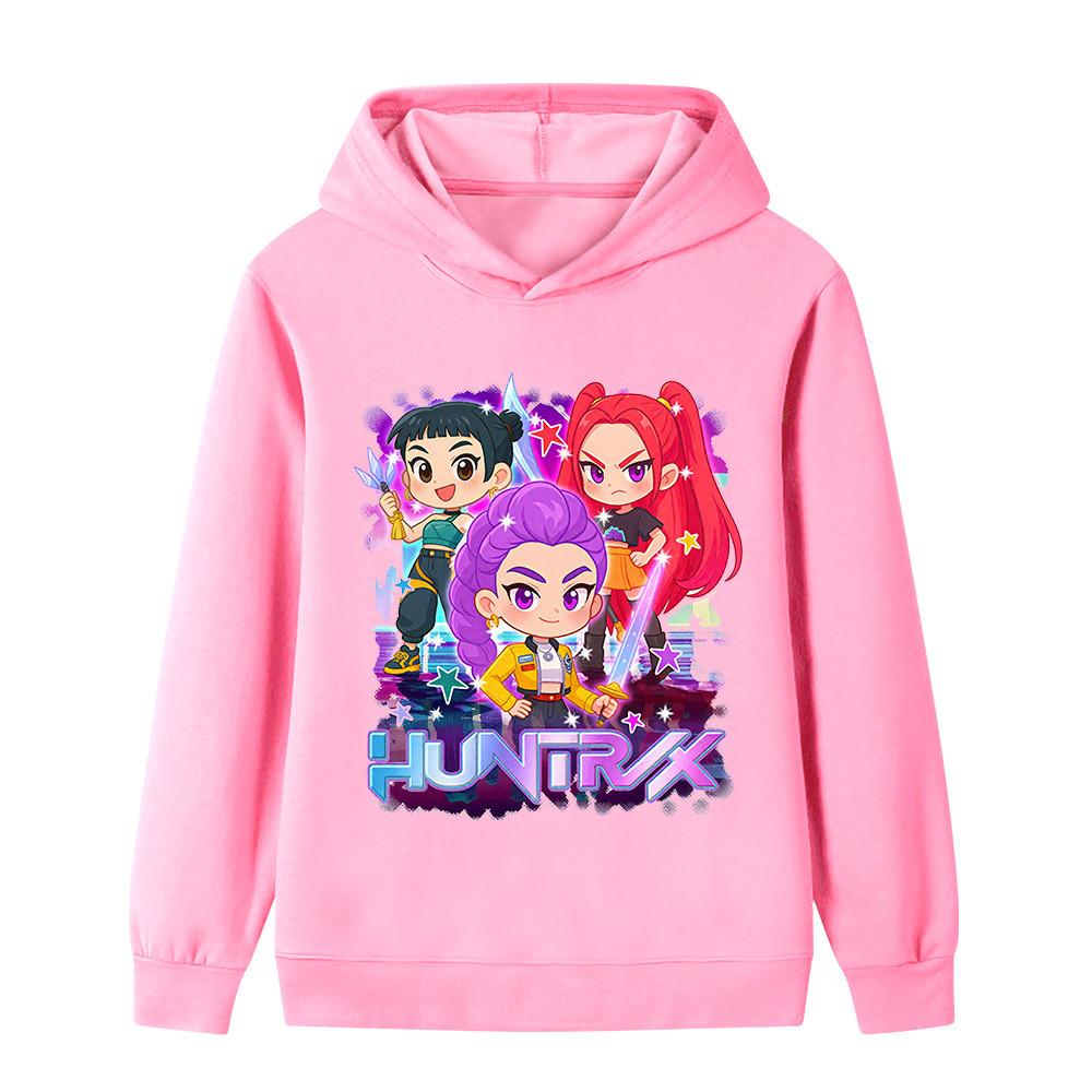B1222 Kids Boys Girls Kpop Rumi Zoey Mira Print Long Sleeves Hoodie