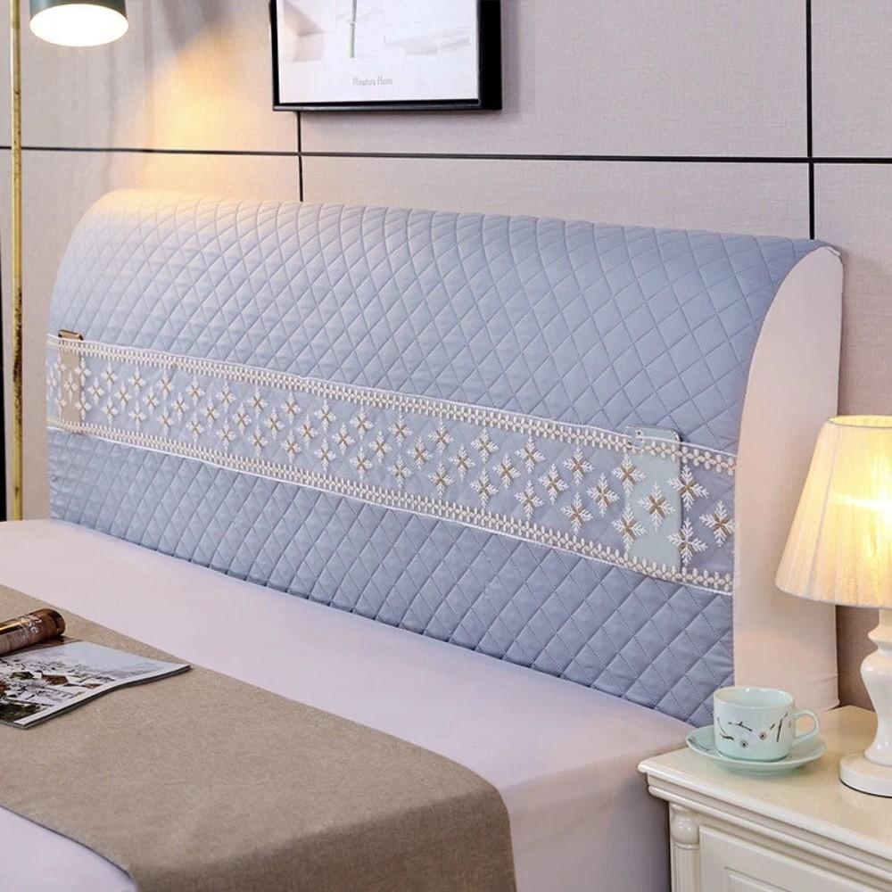 

Comfortable Bedhead Cover Lace Design Dust Protection Cover Headboard Cover Guest Room 47.24in серый