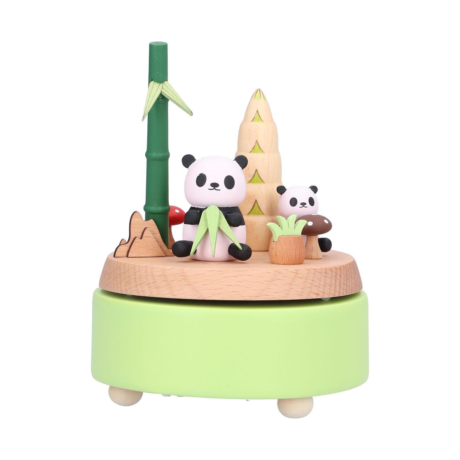 

Panda Shaped Music Box Desktop Wooden HandiCraft Ornament for Valentine s Day Birthday