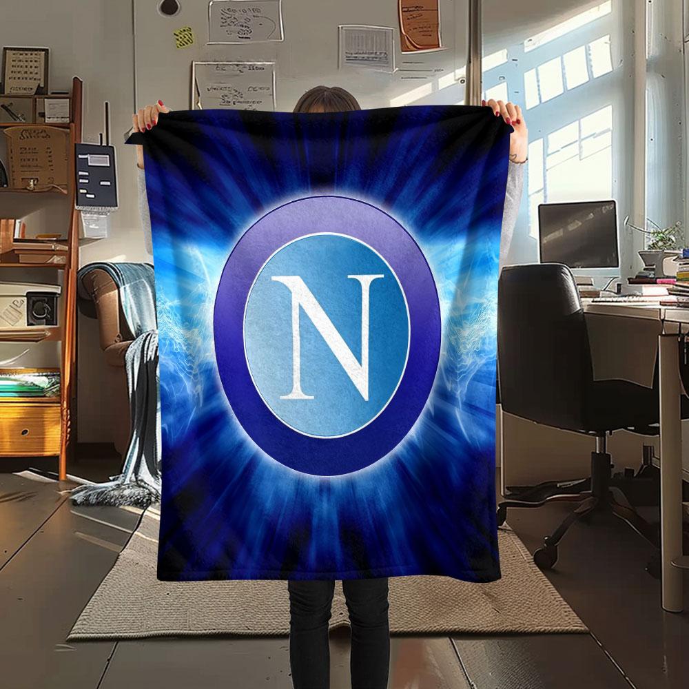 1PC SSC Napoli Patterned Flannel Blanket Suitable For All Seasons for Home Decor Warmth and Comfort Gifts Holiday Present