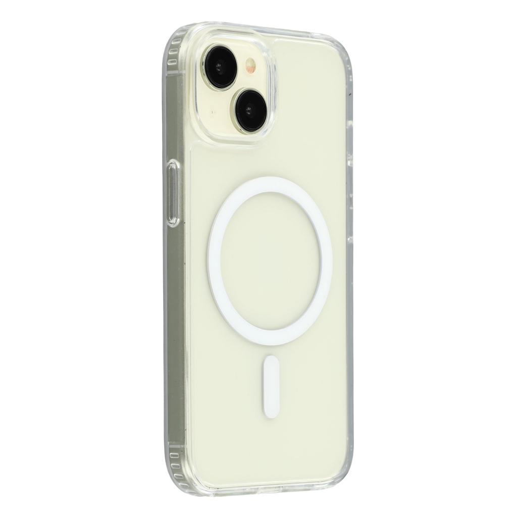 For iPhone 13 Mini Magnetic Case 1.5mm Thickness TPU+PC Clear Phone Back Cover
