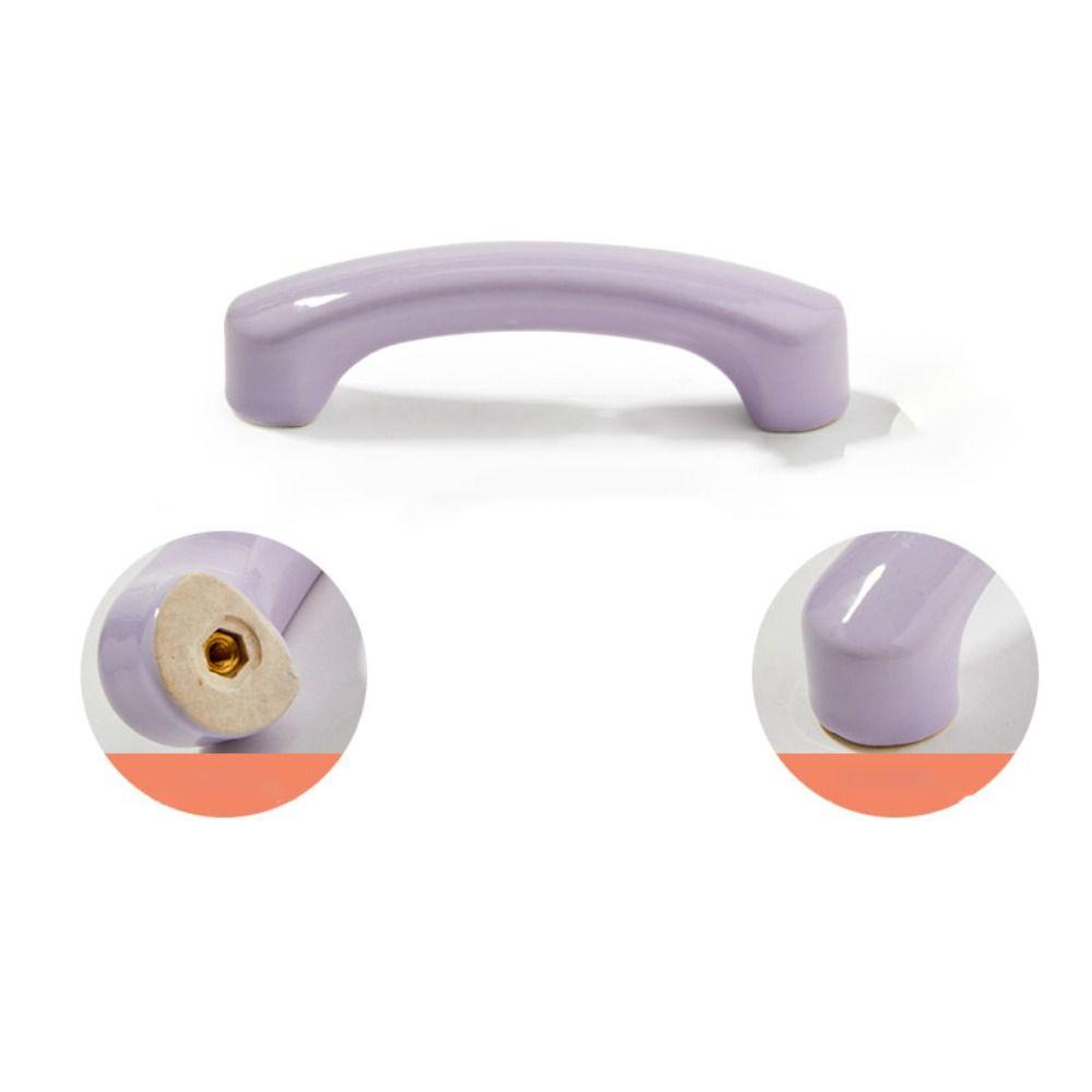 

Multiple colors Furniture Knob ceramic Door Pull Handles Macaron Handle Furniture purple-style 1