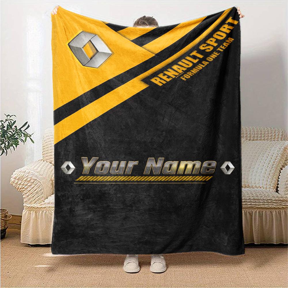 Renault Customize Your Name Blanket Cozy Customizable Blanket Soft Warm Cozy for Couch Home Decor Office Living Room for All Occasions