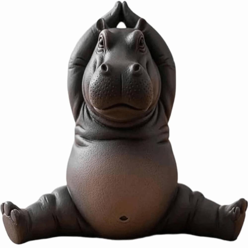 3D Printing Yoga Hippopotamus Statue Resin Hippopotamus Figurine Hippopotamus Decorative Ornaments Mini Multiple Styles