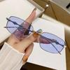 Square Irregular Trend Small Metal Frame Sunglasses Korean Version High-end Retro UV400 Anti-ultraviolet Shades Glasses