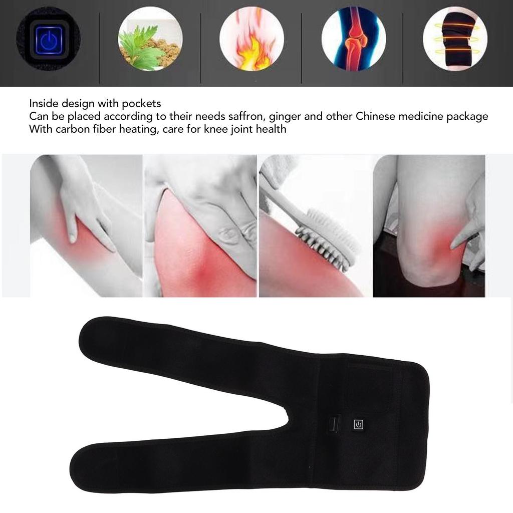 Heated Knee Brace Wrap Heated Knee Brace Wrap USB Power Supply 3 Gears Portable Electric Knee Support Pad for Knee Pain
